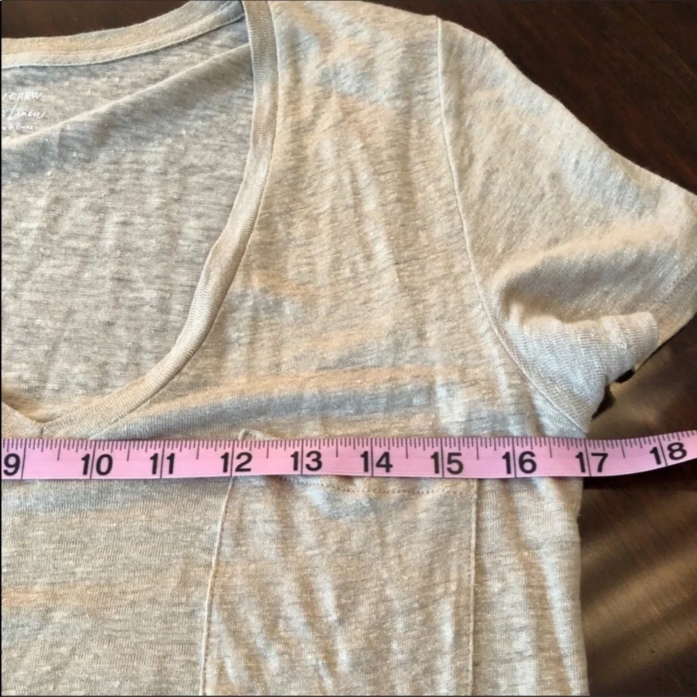 J.Crew Linen V-Neck Metallic Foil Shimmer Tee, EUC